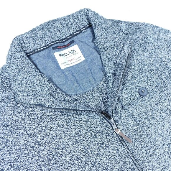 PROJEK RAW Mens XL Marled Full Zip Cardigan Sweater with Pockets - Picture 2 of 5